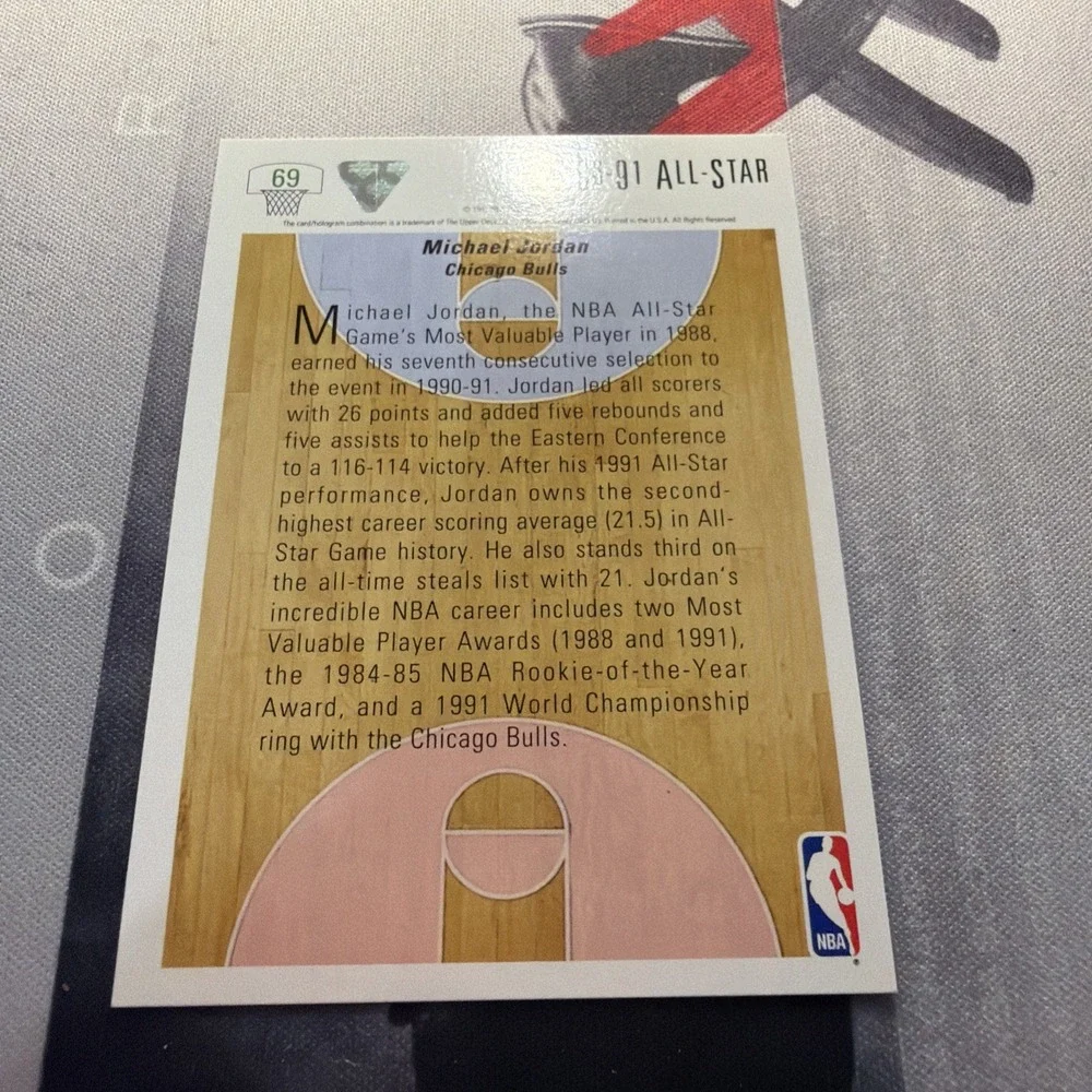 Michael Jordan 1991-92 Upper Deck East All-Star #69 Chicago Bulls NBA Card
